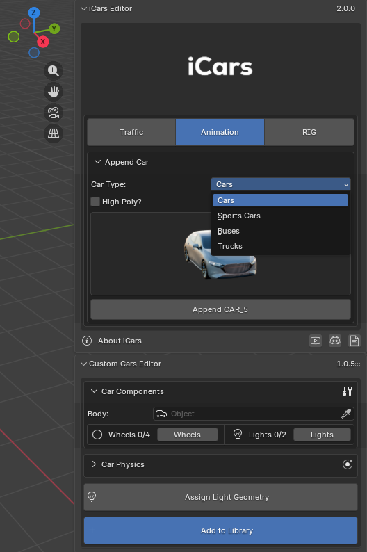 iCars Sidebar Interface