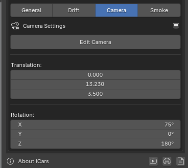 Camera Settings Interface