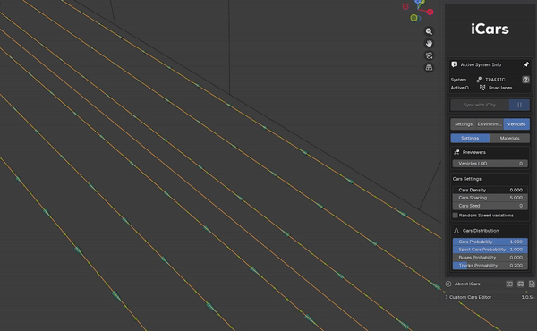 Traffic Vehicle Settings