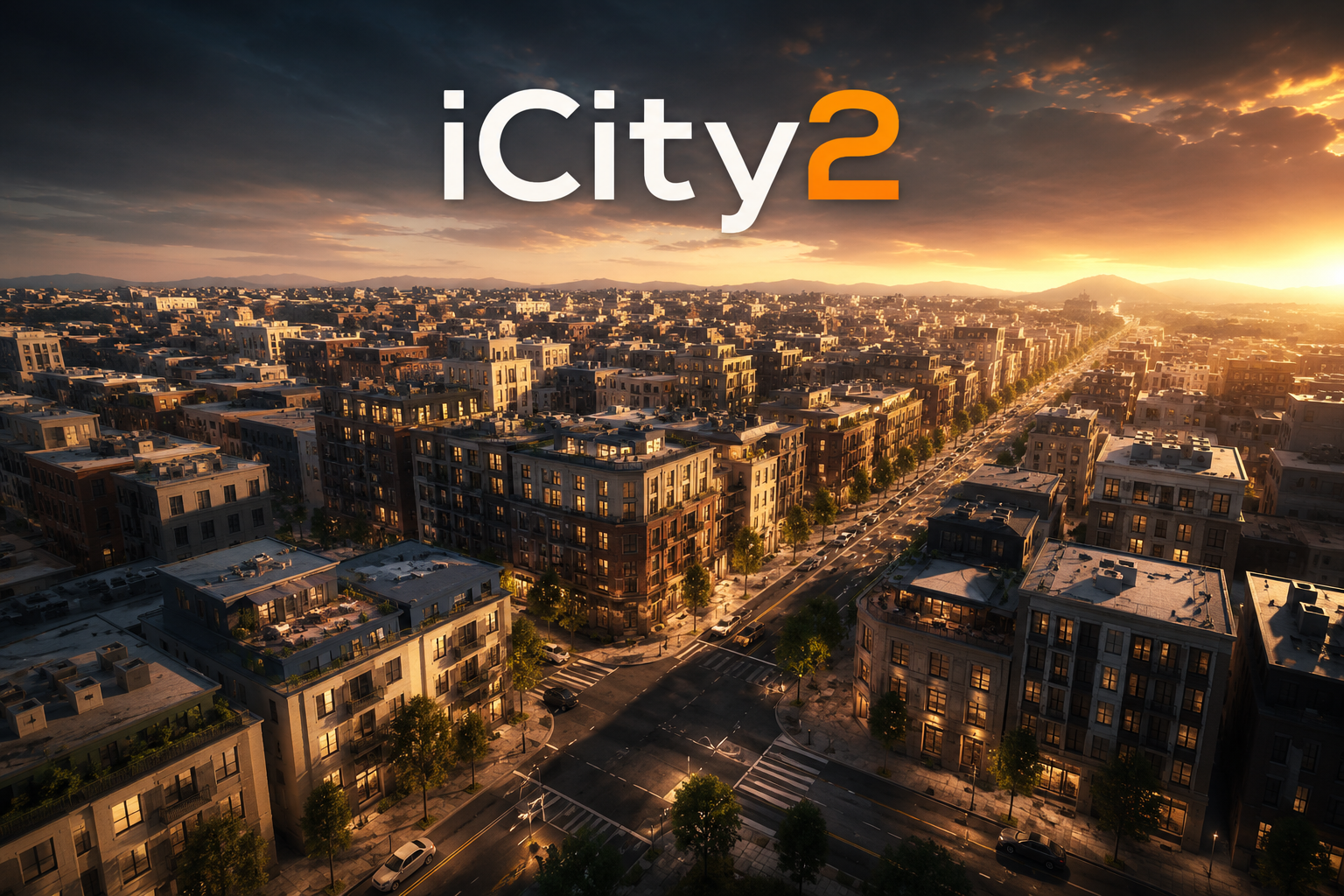 Generated city in the viewport